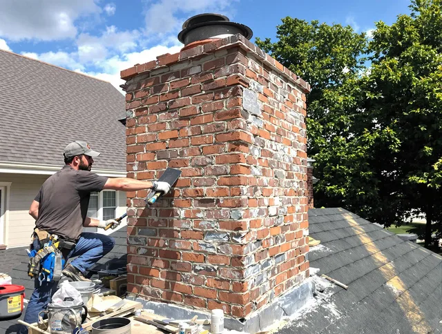 Completed chimney rebuild by Holbrook Chimney Sweep in Holbrook, MA
