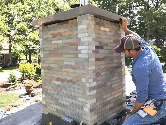 Holbrook Chimney Sweep completing a modern chimney remodel in Holbrook, MA