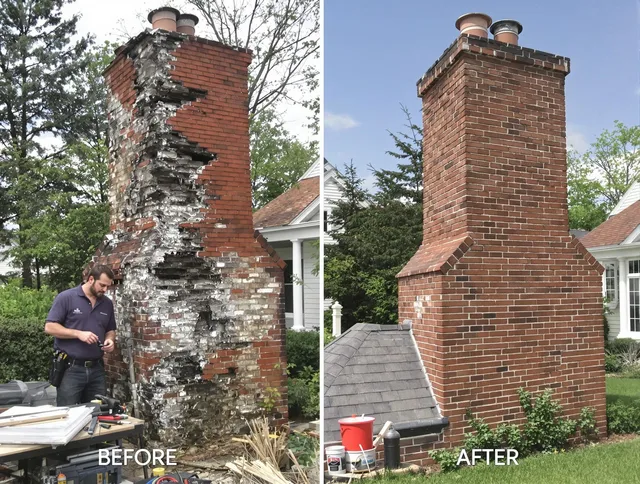 Holbrook Chimney Sweep performing a full chimney restoration in Holbrook, MA