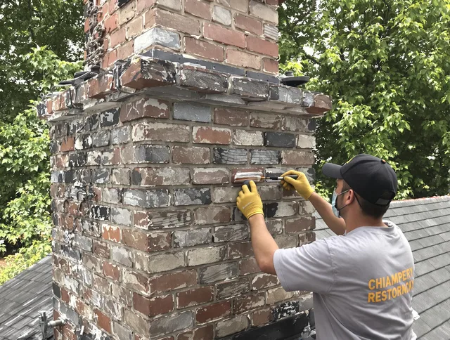 In-progress chimney restoration by Holbrook Chimney Sweep in Holbrook, MA