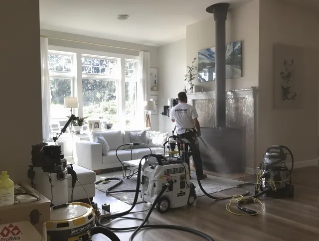 Soot removal service by Holbrook Chimney Sweep for a fireplace in Holbrook, MA